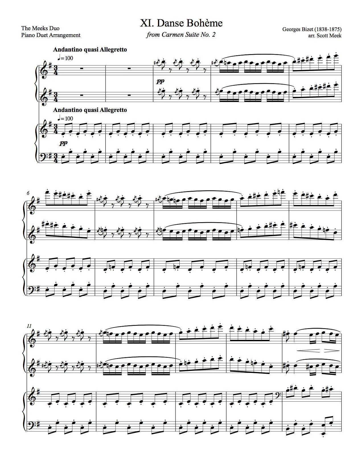Bizet - Carmen Suites no. 1 and 2 (complete) — The Meeks Duo